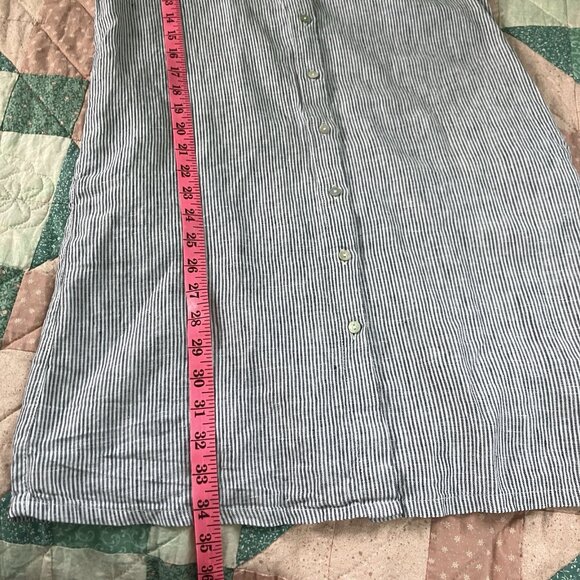 Tahari 100% Linen Shirt Dress Womens XS Stripe Coastal Beachy - Picture 8 of 9